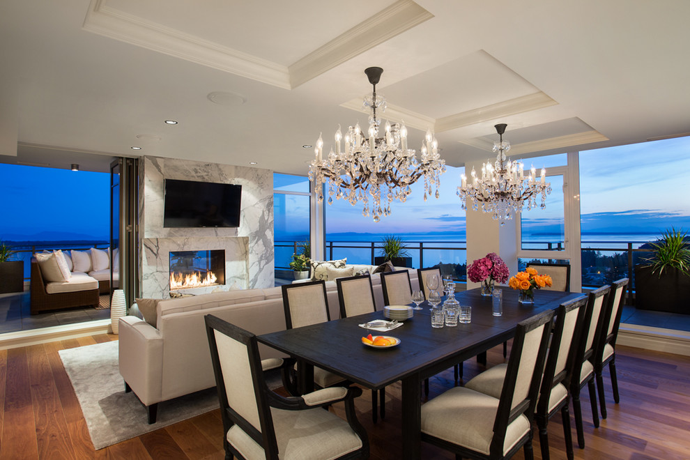 White Rock Penthouse - Contemporary - Dining Room - Vancouver - by ... - Modern Penthouse Dining Room Furniture Layout