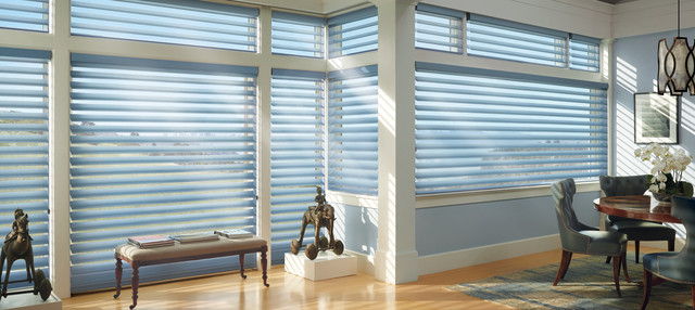 Window Shades Sheer Shadings Hunter Douglas Silhouette Modern Dining Room Denver By