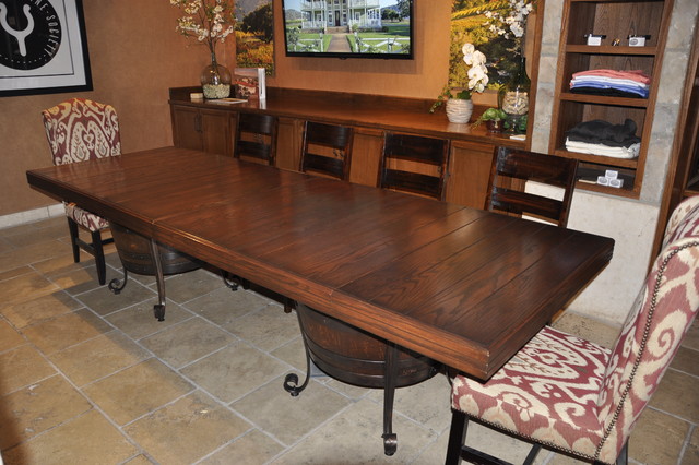 Wine Barrel Table Farmhouse Dining Room Santa Barbara By Arvizu Contracting