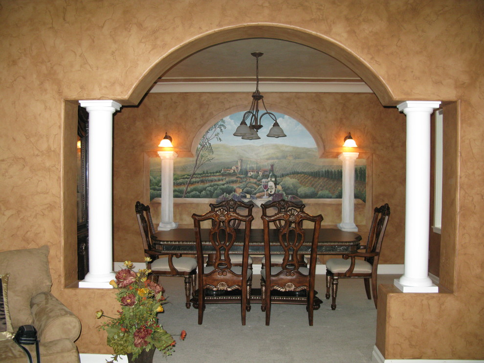 This is an example of a mediterranean dining room in Seattle.