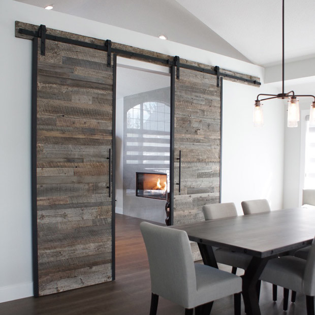 This is an example of a medium sized industrial kitchen/dining room in Calgary.