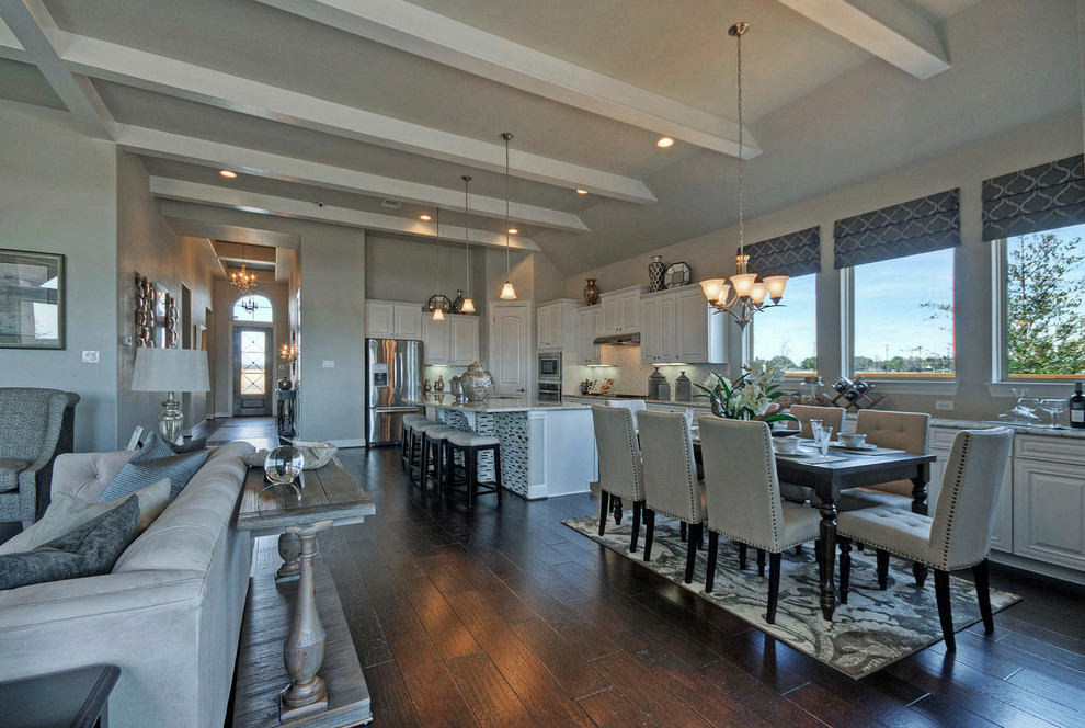 Wood Floors in Kitchen Traditional Dining Room Austin by