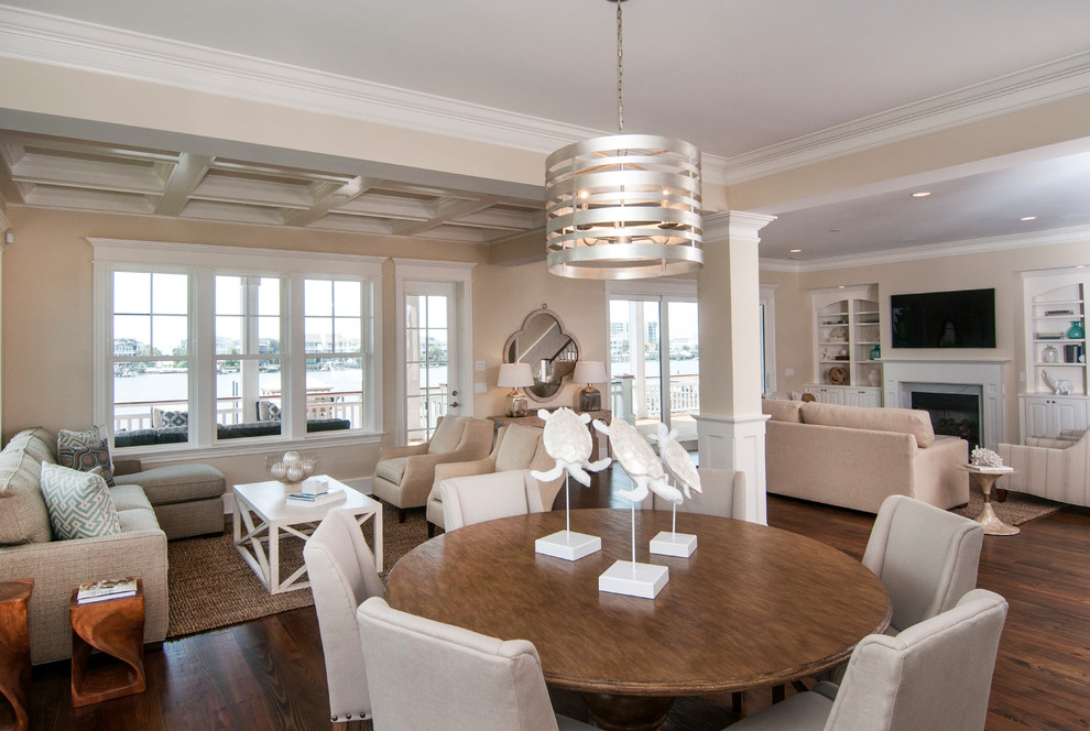 This is an example of a coastal dining room in Wilmington.