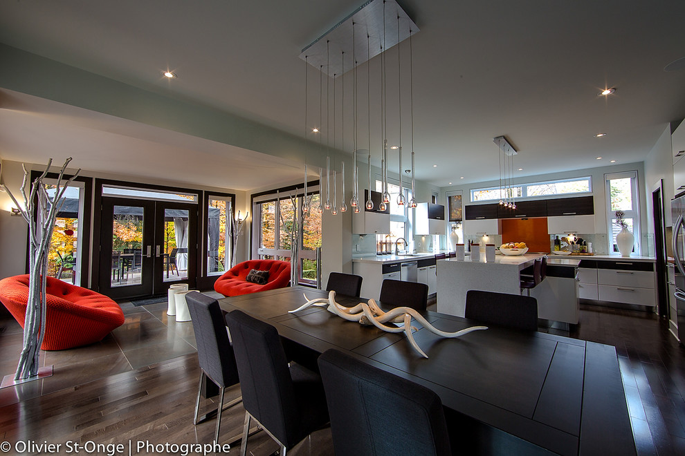 Example of a trendy dining room design in Montreal