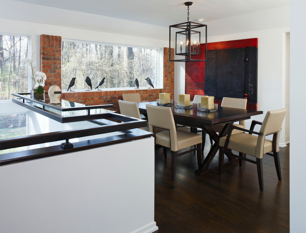 Dining room - contemporary dining room idea in Detroit