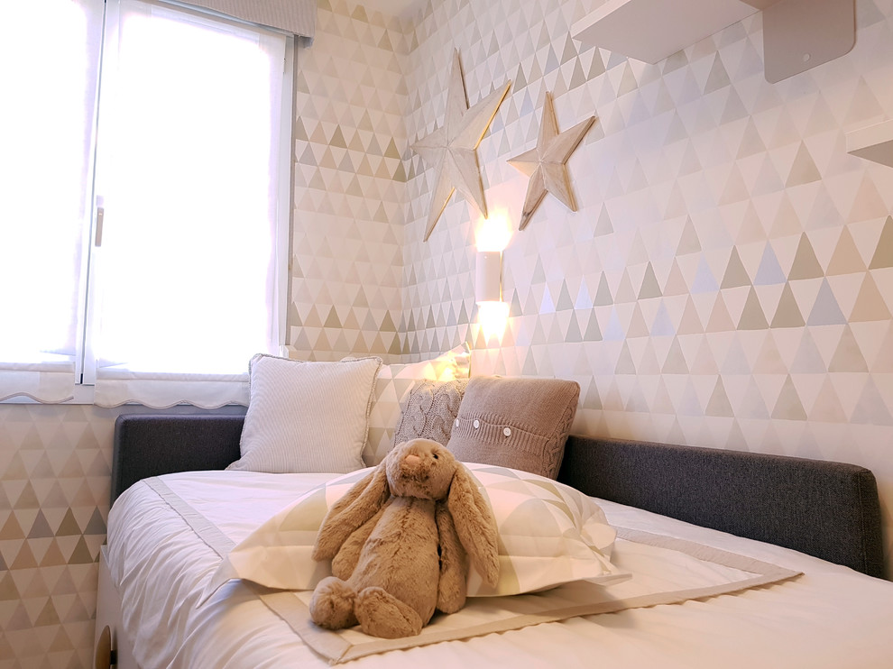 Imagen de dormitorio infantil de 1 a 3 años escandinavo