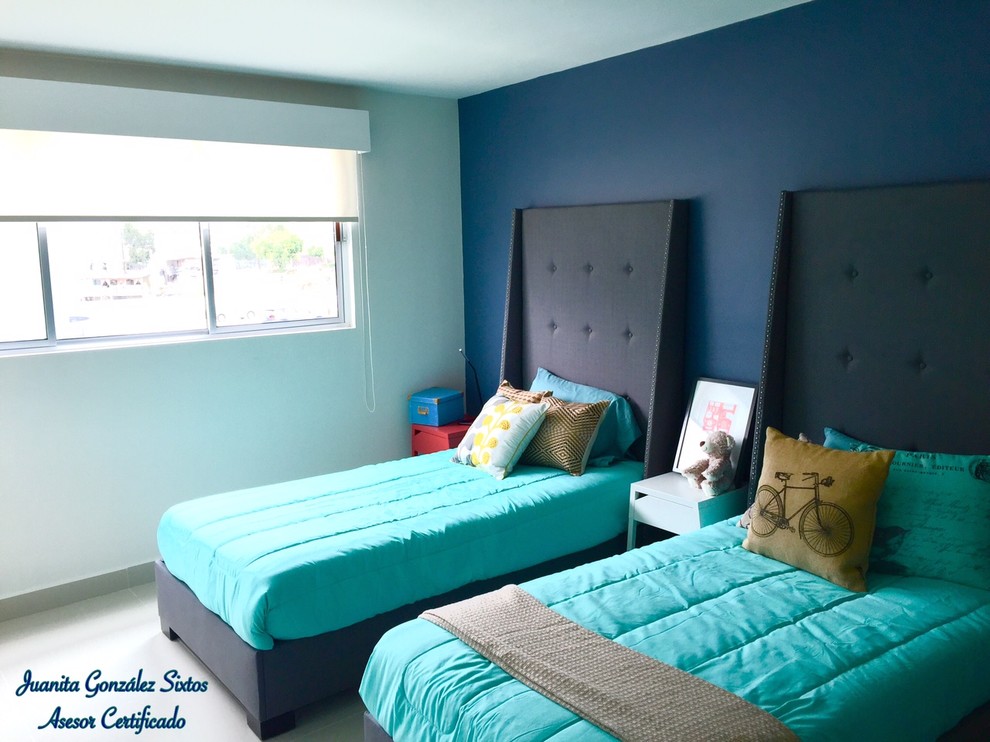 This is an example of a large modern kids' bedroom in Other.