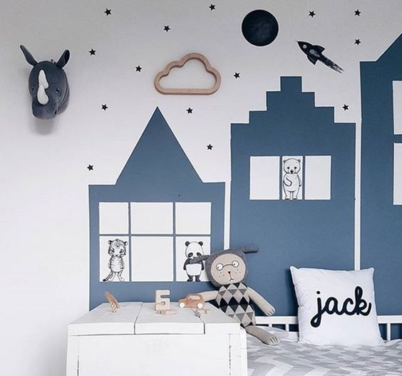 Design ideas for a modern kids' bedroom in Other.