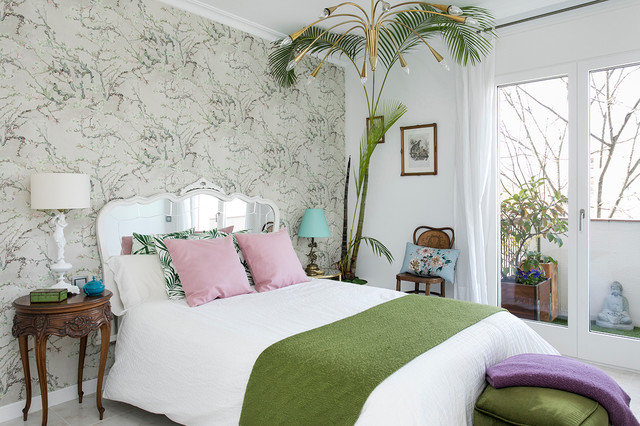 Más vale una imagen...: 11 dormitorios bonitos con papel pintado 11