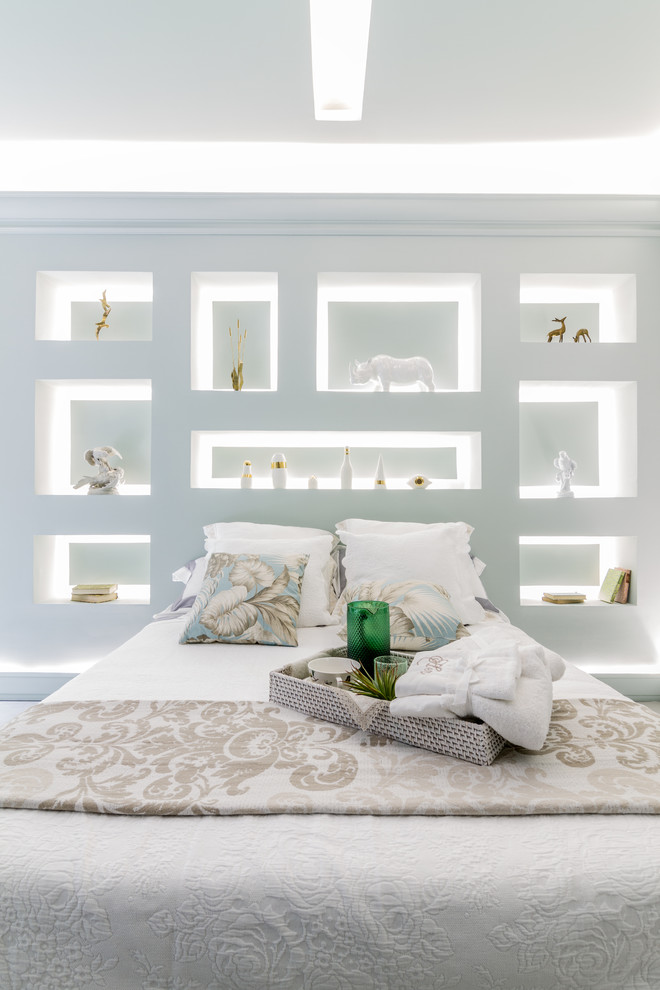 Example of a trendy bedroom design in Madrid