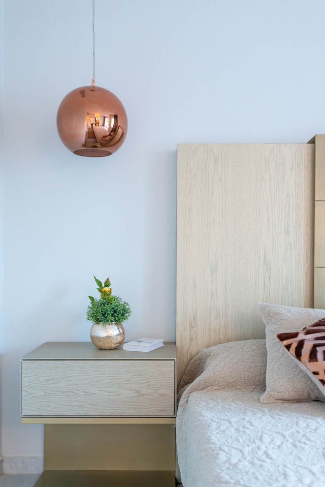 Mittelgroßes Modernes Hauptschlafzimmer mit grauer Wandfarbe in Sonstige