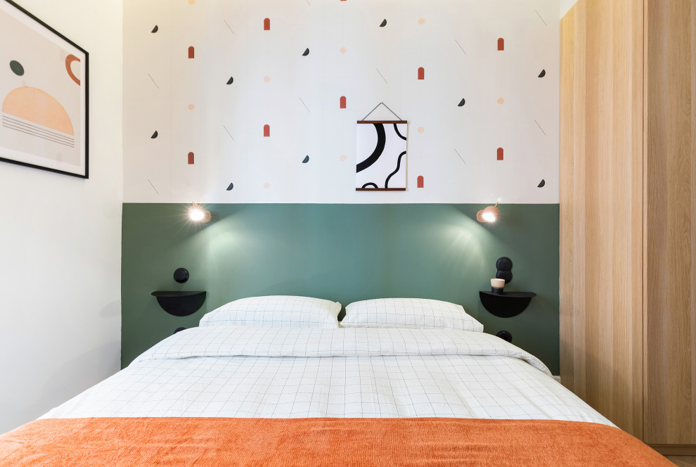 Стильный дизайн: спальня среднего размера в скандинавском стиле - последний тренд