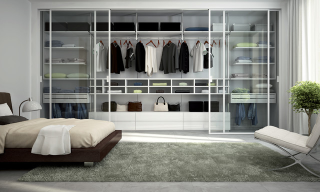 Dressing porte coulissante vitrée Strasbourg - Contemporary - Closet -  Other - by BeHome Interiors | Houzz
