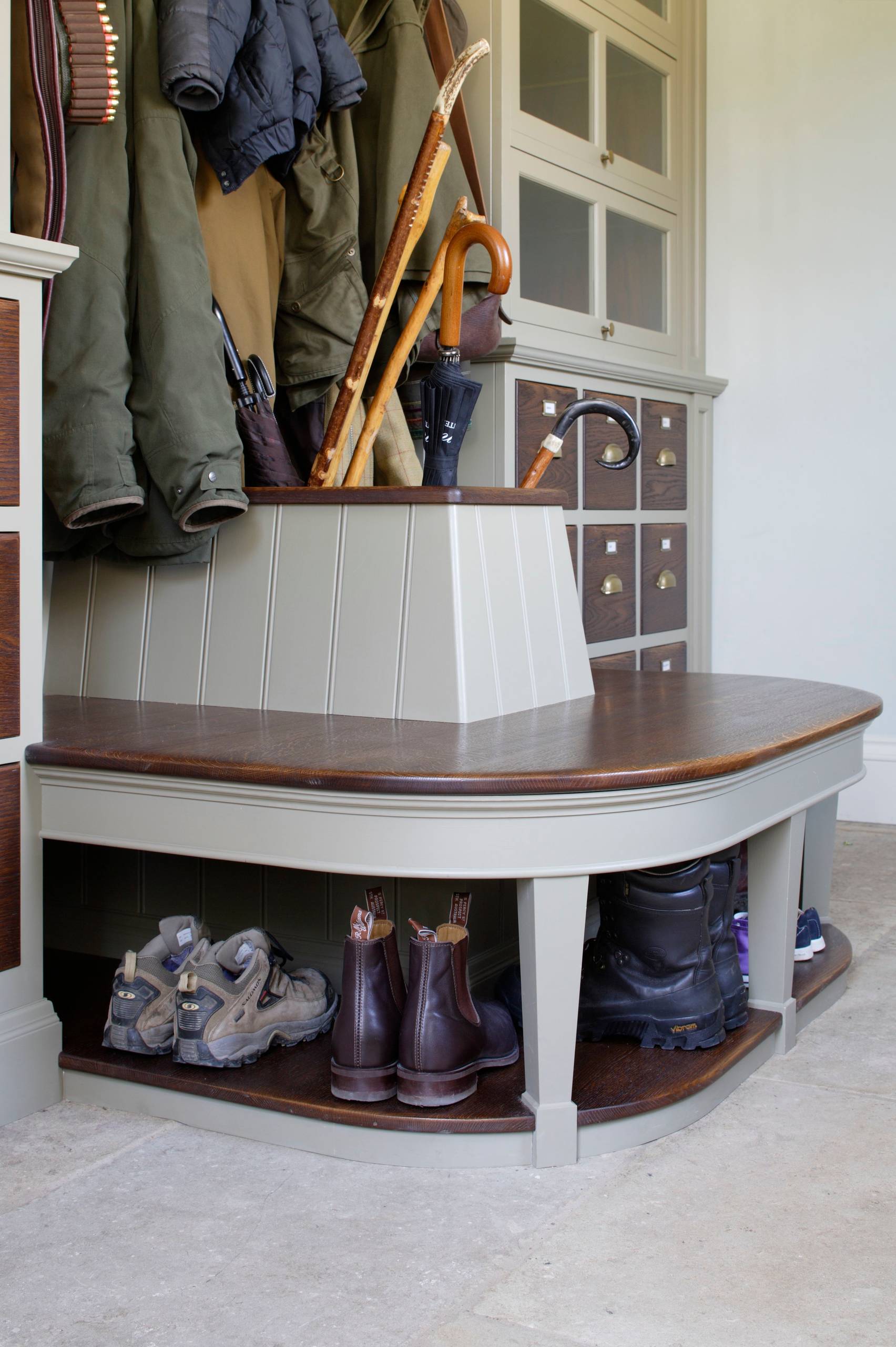 Boot room shoe outlet storage