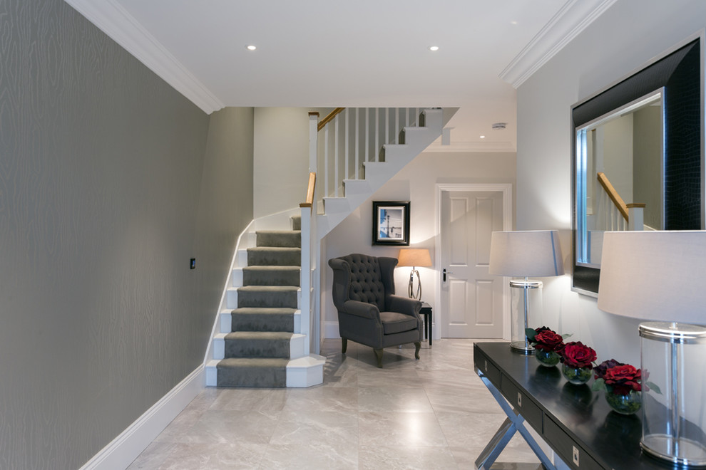 Inspiration for a medium sized classic entrance in Berkshire with grey floors.