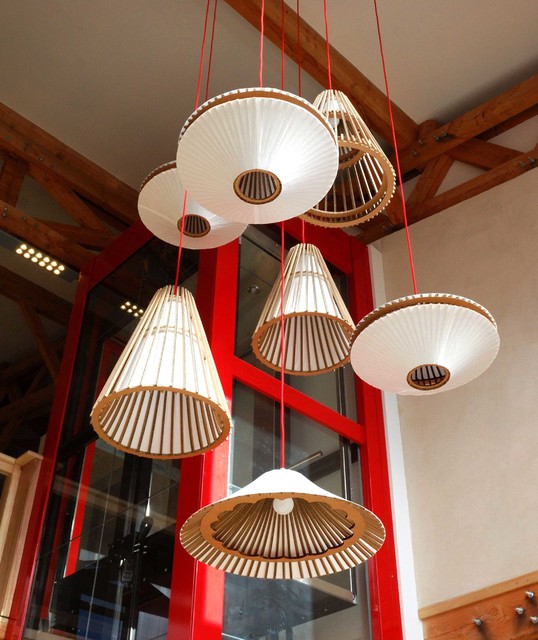 Création d'un luminaire sur mesure - Hall d'entrée de bureaux - Craftsman -  Entrée - Toulouse - par Laurence JOVET Décoratrice d'intérieur | Houzz