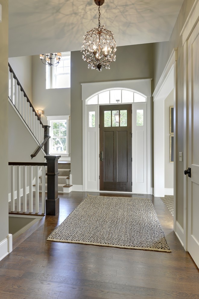 Elegant entryway photo in Minneapolis with green walls