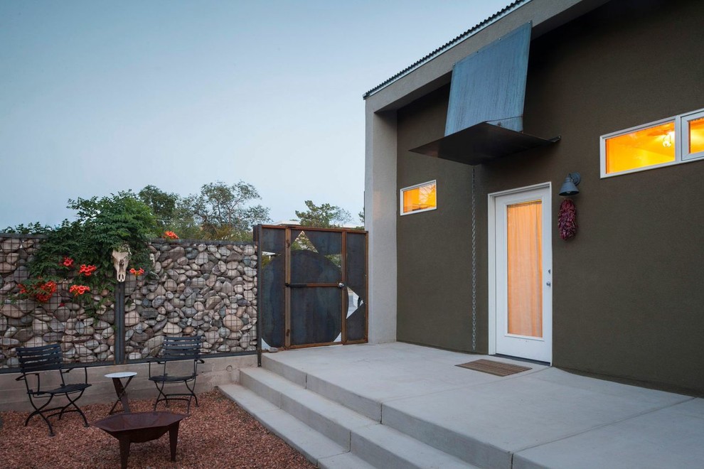 Moderne Haustür mit Einzeltür und weißer Haustür in Albuquerque