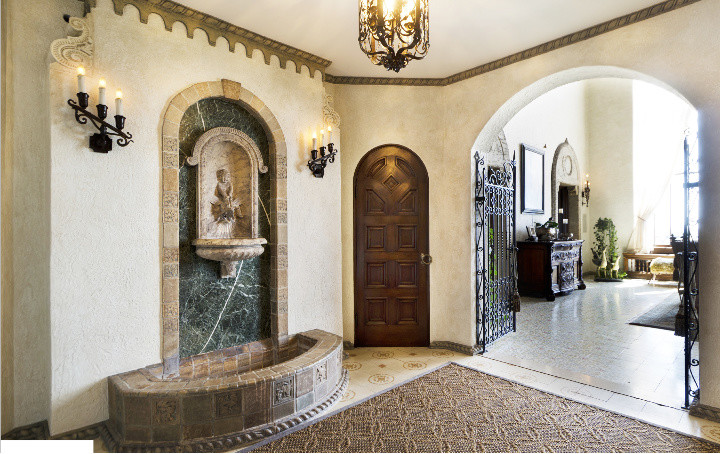 Inspiration for a mediterranean entryway remodel in Chicago