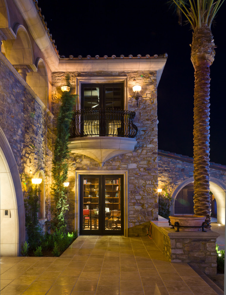 Inspiration for a mediterranean entrance in Orange County.