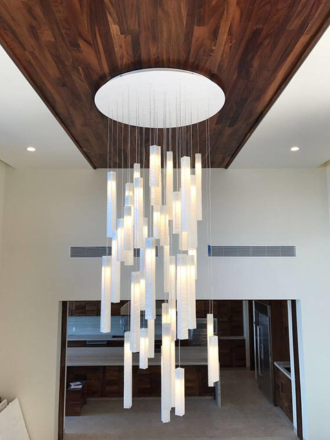 silver foyer lighting