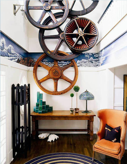 Antique Industrial Gear Decor - Industrial - Entry - Los Angeles - by User  | Houzz