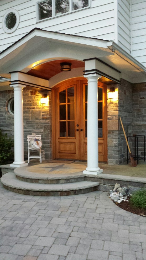 Arched Front Entryway Exterior French Doors