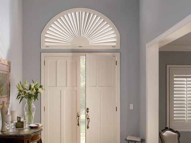 Inspiration for a mid-sized timeless entryway remodel in Nashville with blue walls and a white front door