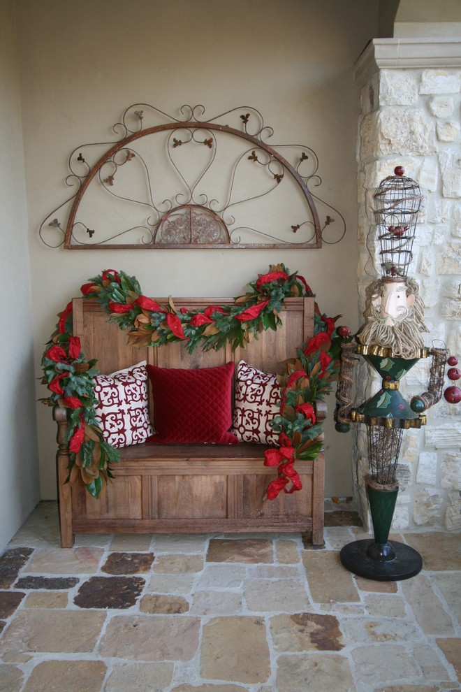 Example of a classic entryway design in San Francisco with beige walls