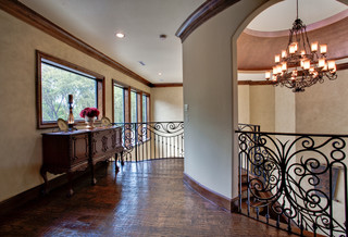 Beautiful copper dome ceiling with wrought iron Chandelier