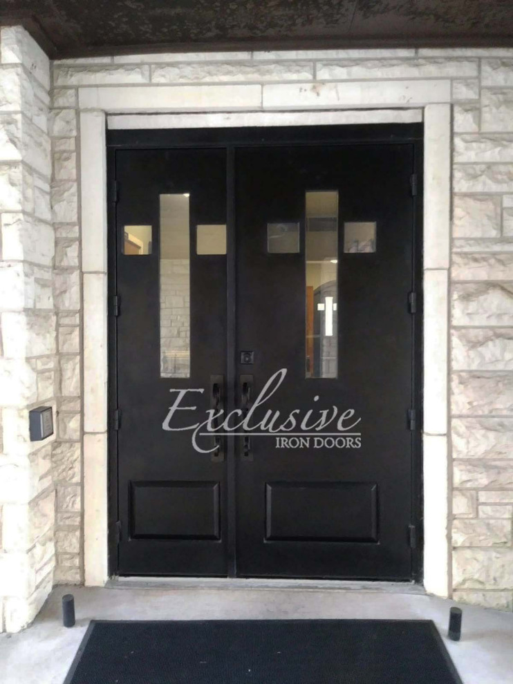 Mittelgroßer Klassischer Eingang mit Korridor und Doppeltür in Austin
