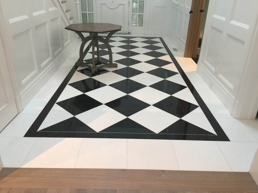 Black + White Italian Tile Foyer Traditional Entry San Francisco by Italian Heritage
