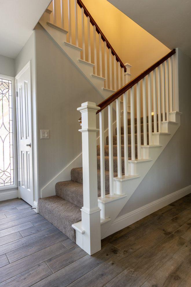 Canyon Lake Temecula Stair railing/ fireplace/ hutch Beach Style