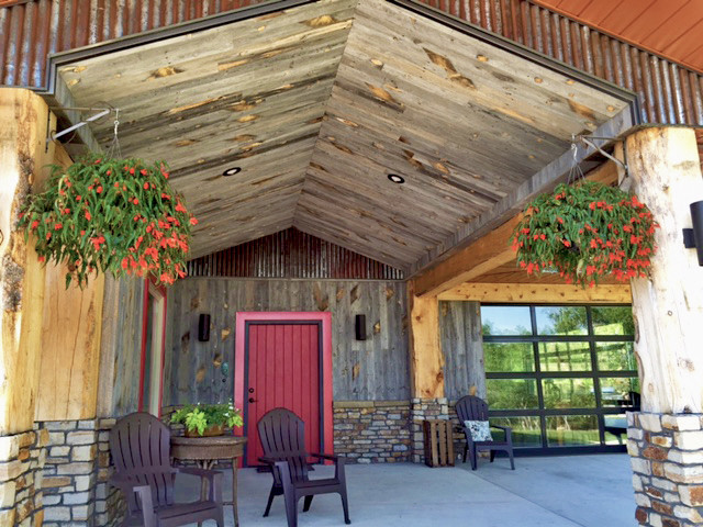 Casper Front Porch with Reclaimed Wood Ceiling - Rustic - Entry - Denver -  by CENTENNIAL WOODS