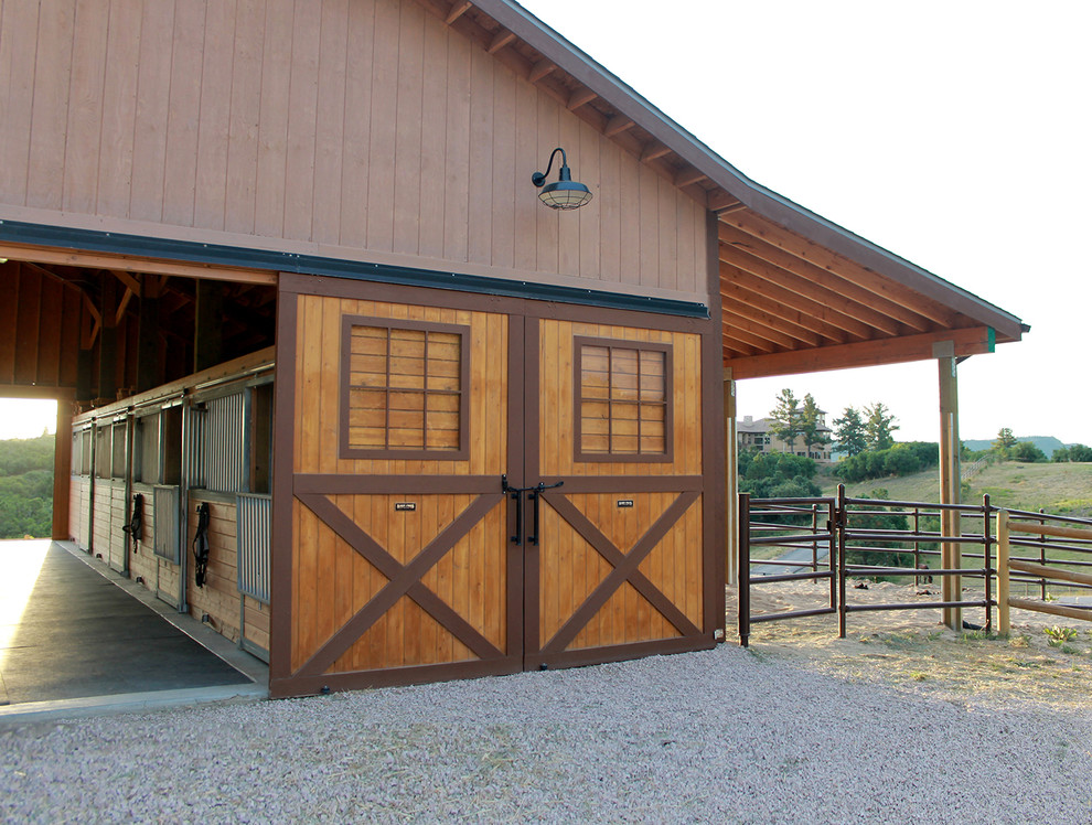 Castle Rock Horse Barn Country Entrance Houston by Barn Pros