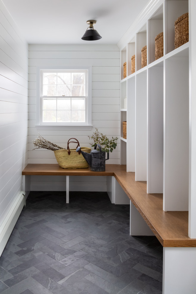 Inspiration for a mid-sized transitional entryway remodel in Boston