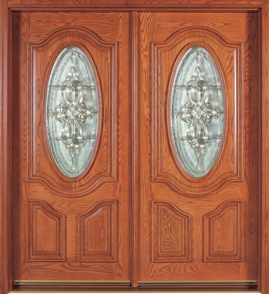 Свежая идея для дизайна: огромная входная дверь в классическом стиле с двустворчатой входной дверью - отличное фото интерьера