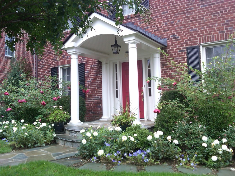Classic Portico on Brick Colonial Traditional Entry DC Metro by