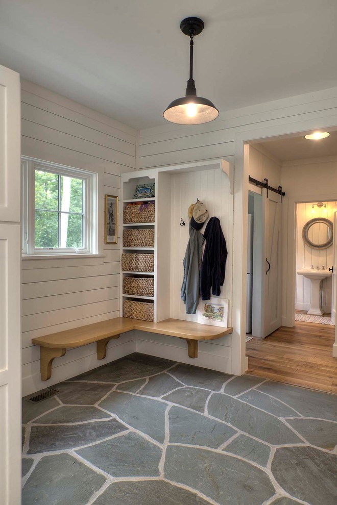 Inspiration for a coastal entryway remodel in Other