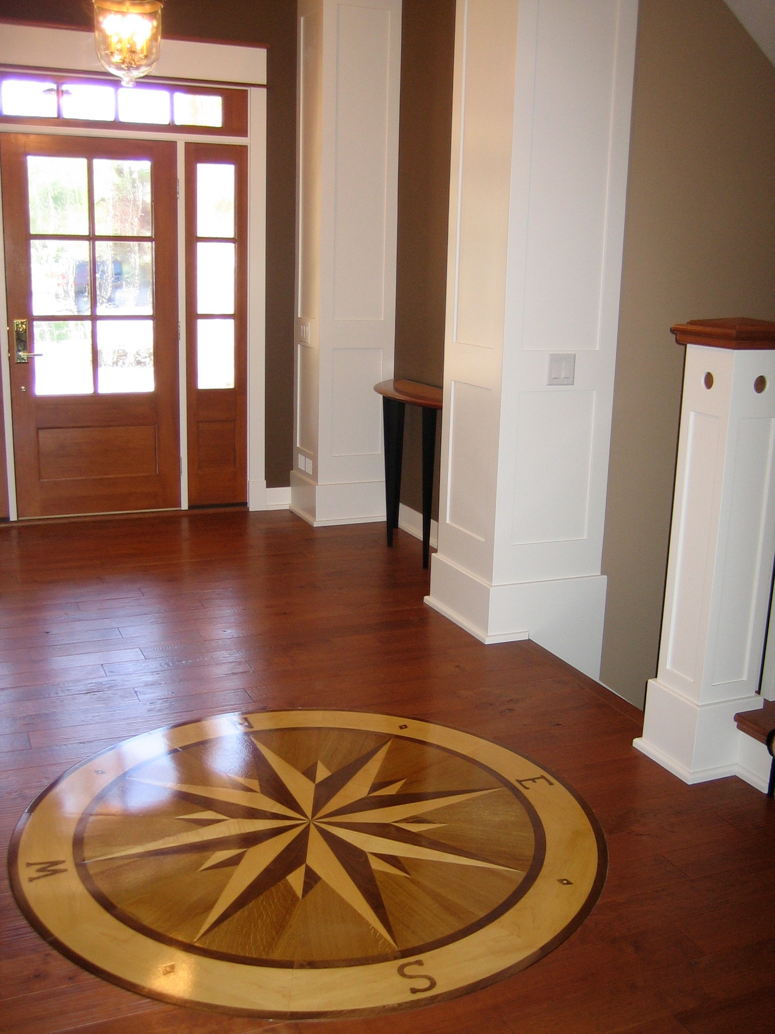 24" Wood Floor Inlay 96 Piece Star Compass Medallion kit DIY Flooring Table Box