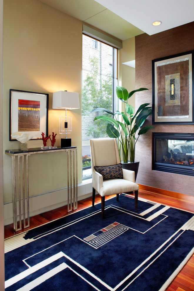 Example of a trendy entryway design in Minneapolis with beige walls