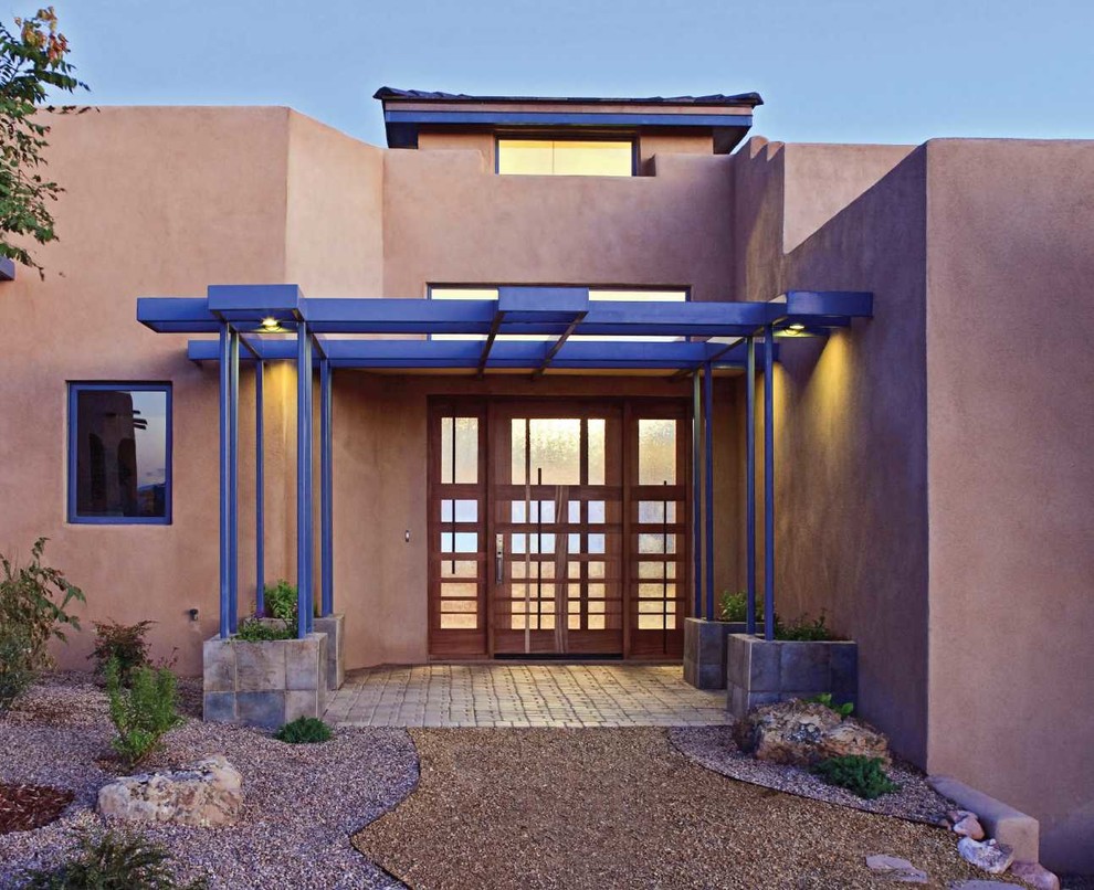 Front entry with custom doors Contemporary Entry Albuquerque by