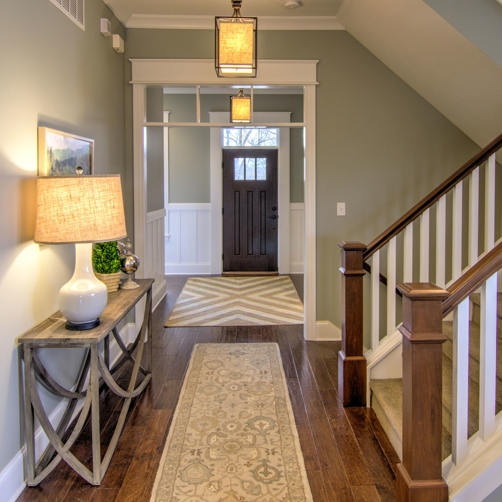 Inspiration for a craftsman entryway remodel in Indianapolis