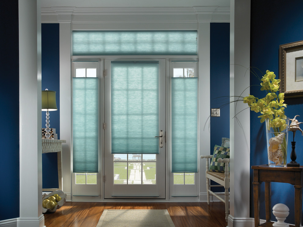 Door shades add privacy and color Traditional Entry Burlington