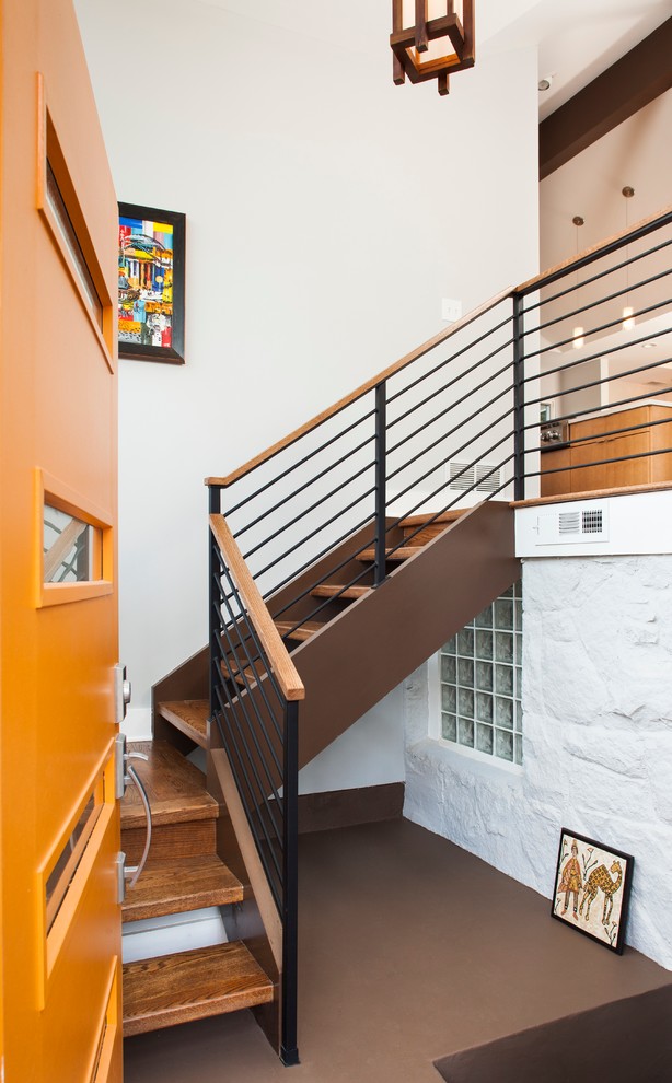 Идея дизайна: лестница в стиле ретро