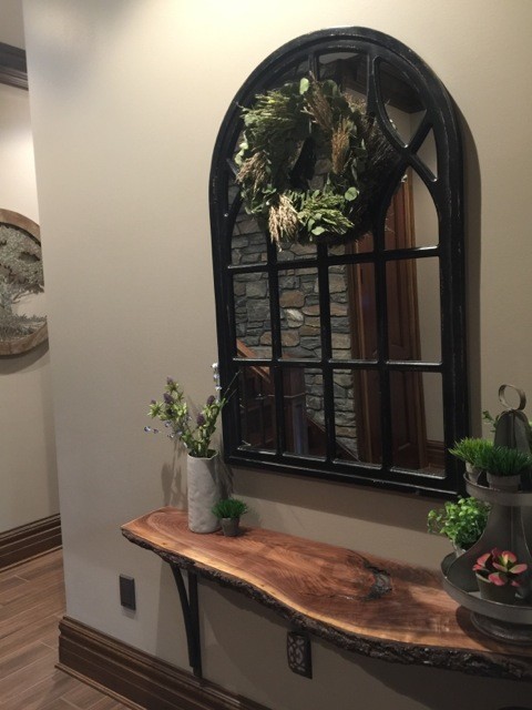 Mountain style entryway photo in New York