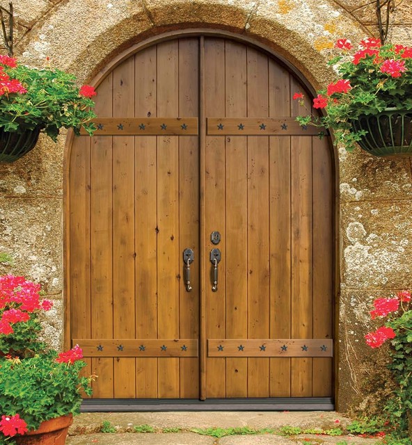 Entry Double Door 96 Wood Alder Rustic Plank Round Top Solid Mediterranean Entrance Tampa By Us Door More Inc