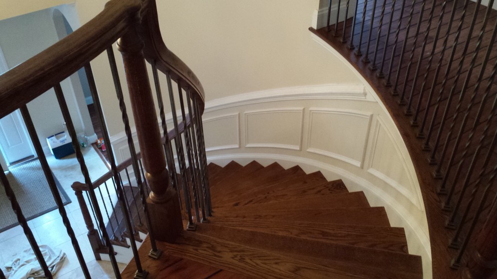 Entry Foyer Transitional Staircase New York by JL Molding