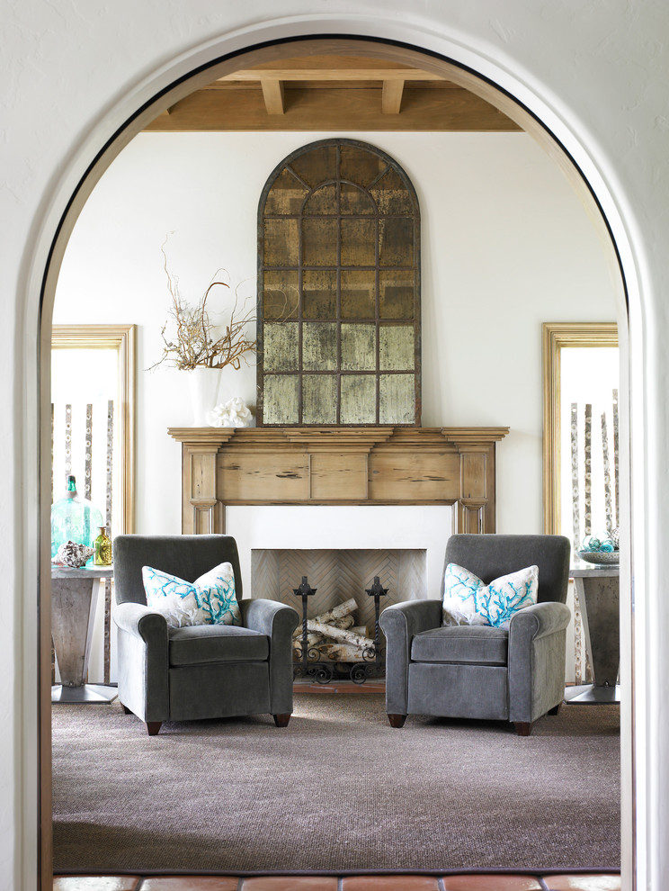 Example of a beach style terra-cotta tile entryway design in Atlanta