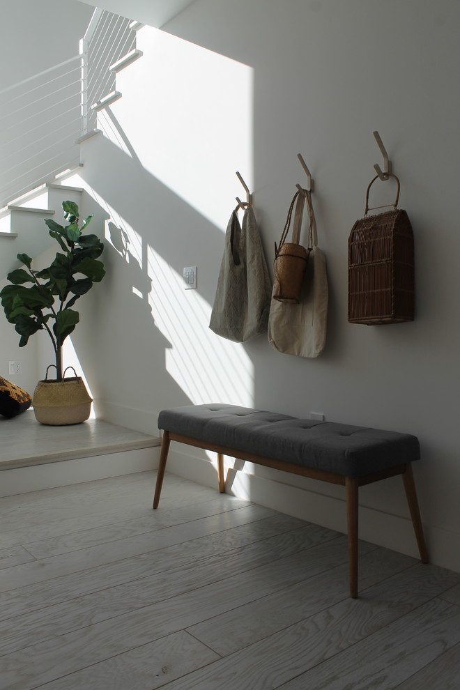 Entry with Wall Hooks and Mid Century Modern Bench - Scandinavian ...